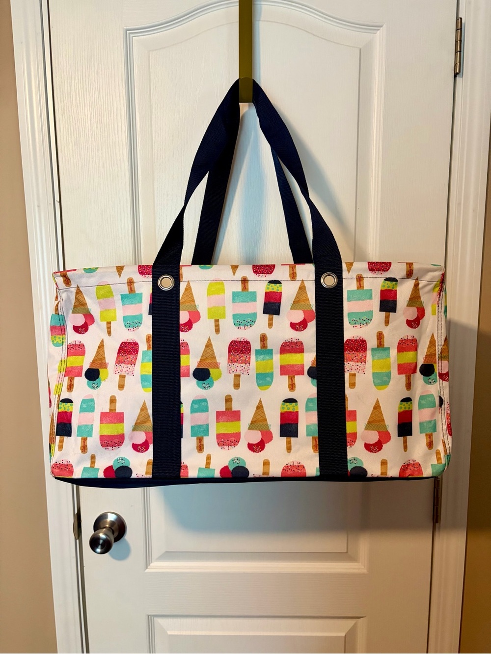 Large Utility Tote in Fun Ice Cream & Popsicle Print